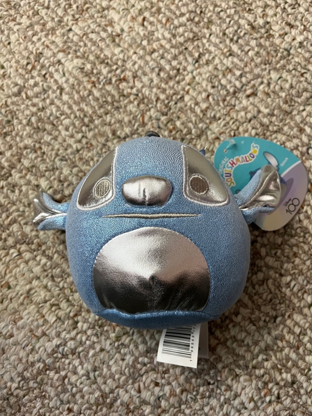 *Disney Squishmallows Metallic Light Blue and Silver Stitch Plush